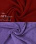 Preview: Betz 10 Stück Waschhandschuhe PREMIUM 100% Baumwolle Waschlappen Set 16x21 cm Farbe dunkelrot und lila