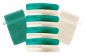 Preview: Betz Set di 10 guanti da bagno Premium misure 16 x 21 cm 100% cotone verde smeraldo e beige
