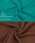 Preview: Betz Set di 10 guanti da bagno Premium misure 16 x 21 cm 100% cotone verde smeraldo e marrone noce