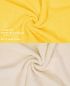 Preview: Betz Set di 10 guanti da bagno Premium misure 16 x 21 cm 100% cotone giallo e beige