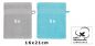 Preview: Betz Lot de 10 gants de toilette Premium gris argenté et turquoise, taille: 16x21 cm