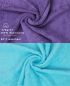 Preview: Betz 10 Piece Wash Mitt Set PREMIUM 100% Cotton 10 Wash Mitts Colour: purple & turquoise