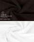Preview: Betz 10-tlg. Handtuch-Set CLASSIC 100% Baumwolle 2 Duschtücher 4 Handtücher 2 Gästetücher 2 Seiftücher Farbe weiß und dunkelbraun
