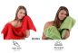 Preview: Betz 10 Piece Towel Set CLASSIC 100% Cotton 2 Face Cloths 2 Guest Towels 4 Hand Towels 2 Bath Towels Colour: red & apple green