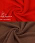 Preview: Betz 10-tlg. Handtuch-Set CLASSIC 100% Baumwolle 2 Duschtücher 4 Handtücher 2 Gästetücher 2 Seiftücher Farbe rot und nussbraun