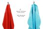 Preview: Betz 10-tlg. Handtuch-Set CLASSIC 100% Baumwolle 2 Duschtücher 4 Handtücher 2 Gästetücher 2 Seiftücher Farbe rot und türkis