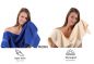 Preview: Betz 10-tlg. Handtuch-Set CLASSIC 100% Baumwolle 2 Duschtücher 4 Handtücher 2 Gästetücher 2 Seiftücher Farbe royalblau und beige