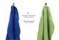 Preview: 10 uds. Juego de toallas Classic- Premium , color:azul y verde manzana  , 2 toallas de cara 30x30, 2 toallas de invitados 30x50, 4 toallas de 50x100, 2 toallas de baño 70x140 cm