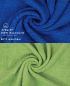 Preview: 10 uds. Juego de toallas Classic- Premium , color:azul y verde manzana  , 2 toallas de cara 30x30, 2 toallas de invitados 30x50, 4 toallas de 50x100, 2 toallas de baño 70x140 cm
