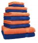 Preview: Betz 10 Piece Towel Set CLASSIC 100% Cotton 2 Face Cloths 2 Guest Towels 4 Hand Towels 2 Bath Towels Colour: royal blue & orange