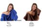 Preview: 10 uds. Juego de toallas Classic- Premium , color:azul y marrón nuez  , 2 toallas de cara 30x30, 2 toallas de invitados 30x50, 4 toallas de 50x100, 2 toallas de baño 70x140 cm