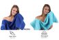 Preview: Betz 10-tlg. Handtuch-Set CLASSIC 100% Baumwolle 2 Duschtücher 4 Handtücher 2 Gästetücher 2 Seiftücher Farbe royalblau und türkis