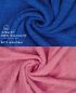 Preview: Betz 10-tlg. Handtuch-Set CLASSIC 100% Baumwolle 2 Duschtücher 4 Handtücher 2 Gästetücher 2 Seiftücher Farbe royalblau und altrosa