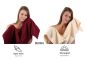 Preview: 10 uds. Juego de toallas Classic- Premium , color:rojo oscuro y beige  , 2 toallas de cara 30x30, 2 toallas de invitados 30x50, 4 toallas de 50x100, 2 toallas de baño 70x140 cm