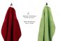 Preview: 10 Piece Towel Set Classic - Premium dark red & apple green, 2 face cloths 30x30 cm, 2 guest towels 30x50 cm, 4 hand towels 50x100 cm, 2 bath towels 70x140 cm