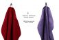 Preview: Betz 10-tlg. Handtuch-Set CLASSIC 100% Baumwolle 2 Duschtücher 4 Handtücher 2 Gästetücher 2 Seiftücher Farbe dunkelrot und lila