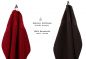 Preview: Betz Set di 10 asciugamani Classic-Premium 2 lavette 2 asciugamani per ospiti 4 asciugamani 2 asciugamani da doccia 100 % cotone colore rosso scuro e marrone scuro