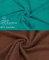 Preview: Betz Set di 10 asciugamani Classic-Premium 2 lavette 2 asciugamani per ospiti 4 asciugamani 2 asciugamani da doccia 100 % cotone colore verde smeraldo e marrone noce