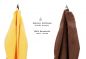 Preview: Betz 10-tlg. Handtuch-Set CLASSIC 100% Baumwolle 2 Duschtücher 4 Handtücher 2 Gästetücher 2 Seiftücher Farbe gelb und nussbraun