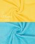 Preview: Betz Set di 10 asciugamani Classic-Premium 2 lavette 2 asciugamani per ospiti 4 asciugamani 2 asciugamani da doccia 100 % cotone colore giallo e turchese