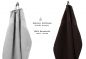 Preview: Betz 10-tlg. Handtuch-Set CLASSIC 100% Baumwolle 2 Duschtücher 4 Handtücher 2 Gästetücher 2 Seiftücher Farbe silbergrau und dunkelbraun
