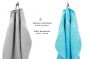 Preview: Betz Juego de 10 toallas CLASSIC 100% algodón en gris plata y turquesa