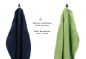 Preview: Betz 10-tlg. Handtuch-Set CLASSIC 100% Baumwolle 2 Duschtücher 4 Handtücher 2 Gästetücher 2 Seiftücher Farbe dunkelblau und apfelgrün