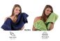 Preview: Betz Set di 10 asciugamani Classic-Premium 2 lavette 2 asciugamani per ospiti 4 asciugamani 2 asciugamani da doccia 100 % cotone colore blu scuro e verde mela