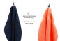 Preview: Betz 10-tlg. Handtuch-Set CLASSIC 100% Baumwolle 2 Duschtücher 4 Handtücher 2 Gästetücher 2 Seiftücher Farbe dunkelblau und orange