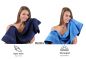 Preview: Betz 10-tlg. Handtuch-Set CLASSIC 100% Baumwolle 2 Duschtücher 4 Handtücher 2 Gästetücher 2 Seiftücher Farbe dunkelblau und hellblau