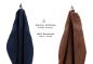 Preview: Betz Juego de 10 toallas CLASSIC 100% algodón en azul marino y marrón nuez