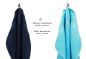 Preview: Betz Set di 10 asciugamani Classic-Premium 2 lavette 2 asciugamani per ospiti 4 asciugamani 2 asciugamani da doccia 100 % cotone colore blu scuro e turchese