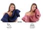 Preview: Betz Set di 10 asciugamani Classic-Premium 2 lavette 2 asciugamani per ospiti 4 asciugamani 2 asciugamani da doccia 100 % cotone colore blu scuro e rosa antico