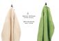 Preview: Betz Juego de 10 toallas CLASSIC 100% algodón en beige y verde manzana
