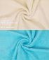 Preview: Betz 10 Piece Towel Set CLASSIC 100% Cotton 2 Face Cloths 2 Guest Towels 4 Hand Towels 2 Bath Towels Colour: beige & turquoise