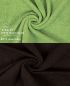 Preview: Betz Juego de 10 toallas CLASSIC 100% algodón en verde manzana y marrón oscuro