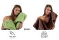 Preview: Betz 10-tlg. Handtuch-Set CLASSIC 100% Baumwolle 2 Duschtücher 4 Handtücher 2 Gästetücher 2 Seiftücher Farbe apfelgrün und nussbraun