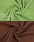 Preview: Betz Set di 10 asciugamani Classic-Premium 2 lavette 2 asciugamani per ospiti 4 asciugamani 2 asciugamani da doccia 100 % cotone colore verde mela e marrone noce