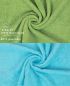 Preview: Betz Set di 10 asciugamani Classic-Premium 2 lavette 2 asciugamani per ospiti 4 asciugamani 2 asciugamani da doccia 100 % cotone colore verde mela e turchese