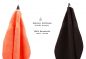 Preview: Betz 10-tlg. Handtuch-Set CLASSIC 100% Baumwolle 2 Duschtücher 4 Handtücher 2 Gästetücher 2 Seiftücher Farbe orange und dunkelbraun