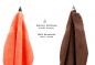 Preview: Betz 10-tlg. Handtuch-Set CLASSIC 100% Baumwolle 2 Duschtücher 4 Handtücher 2 Gästetücher 2 Seiftücher Farbe orange und nussbraun