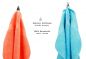 Preview: Betz 10-tlg. Handtuch-Set CLASSIC 100% Baumwolle 2 Duschtücher 4 Handtücher 2 Gästetücher 2 Seiftücher Farbe orange und türkis