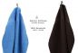 Preview: Betz Set di 10 asciugamani Classic-Premium 2 lavette 2 asciugamani per ospiti 4 asciugamani 2 asciugamani da doccia 100 % cotone colore azzurro e marrone scuro