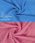 Preview: Betz Set di 10 asciugamani Classic-Premium 2 lavette 2 asciugamani per ospiti 4 asciugamani 2 asciugamani da doccia 100 % cotone colore azzurro e rosa antico