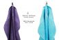 Preview: Betz 10-tlg. Handtuch-Set CLASSIC 100% Baumwolle 2 Duschtücher 4 Handtücher 2 Gästetücher 2 Seiftücher Farbe lila und türkis