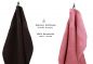 Preview: Betz 10 Piece Towel Set CLASSIC 100% Cotton 2 Face Cloths 2 Guest Towels 4 Hand Towels 2 Bath Towels Colour: dark brown & old rose
