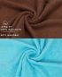 Preview: Betz Set di 10 asciugamani Classic-Premium 2 lavette 2 asciugamani per ospiti 4 asciugamani 2 asciugamani da doccia 100 % cotone colore marrone noce e turchese