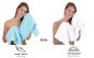 Preview: Betz 12 Piece Towel Set PALERMO 100% Cotton 2 Wash Mitts  2 Wash Cloths 2 Guest Towels  4 Hand Towels 2 Bath Towels colour turquoise and white