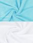 Preview: Betz 12 Piece Towel Set PALERMO 100% Cotton 2 Wash Mitts  2 Wash Cloths 2 Guest Towels  4 Hand Towels 2 Bath Towels colour turquoise and white