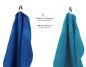 Preview: Betz lot de 12 serviettes PALERMO set de 2 draps de bain 4 serviettes de toilette 2 serviettes d'invité 2 lavettes 2 gants de toilette 100% coton couleur bleu et pétrole